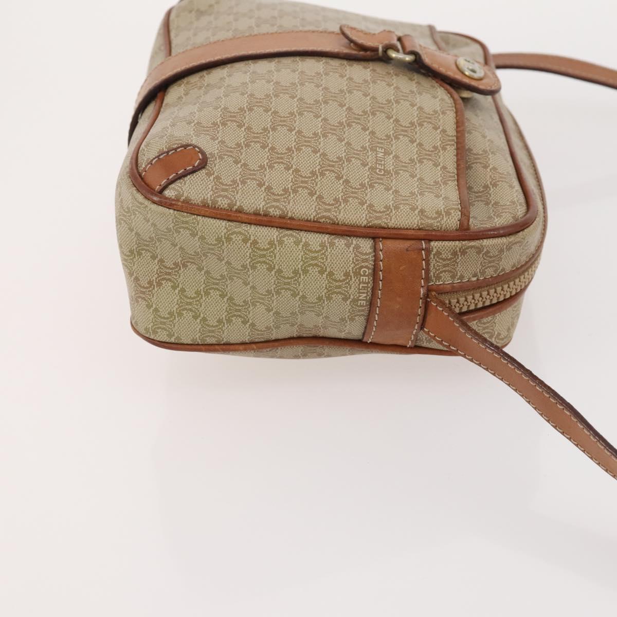 CELINE Macadam Canvas Clutch Bag PVC Leather 3 Set Brown Beige Auth fm5236