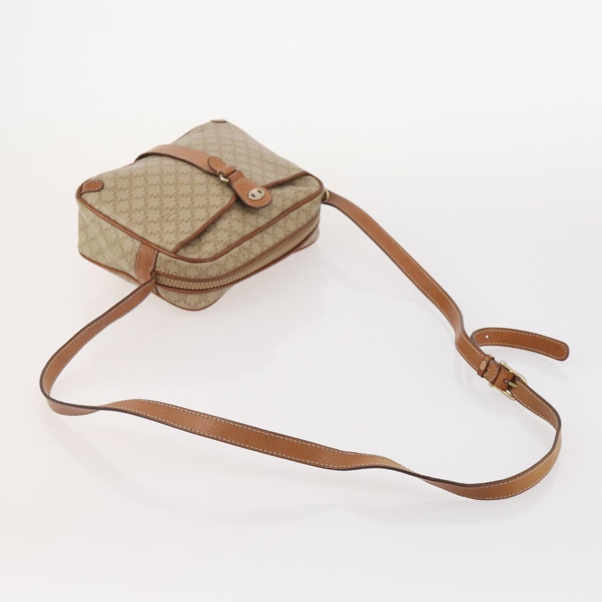 CELINE Macadam Canvas Clutch Bag PVC Leather 3 Set Brown Beige Auth fm5236