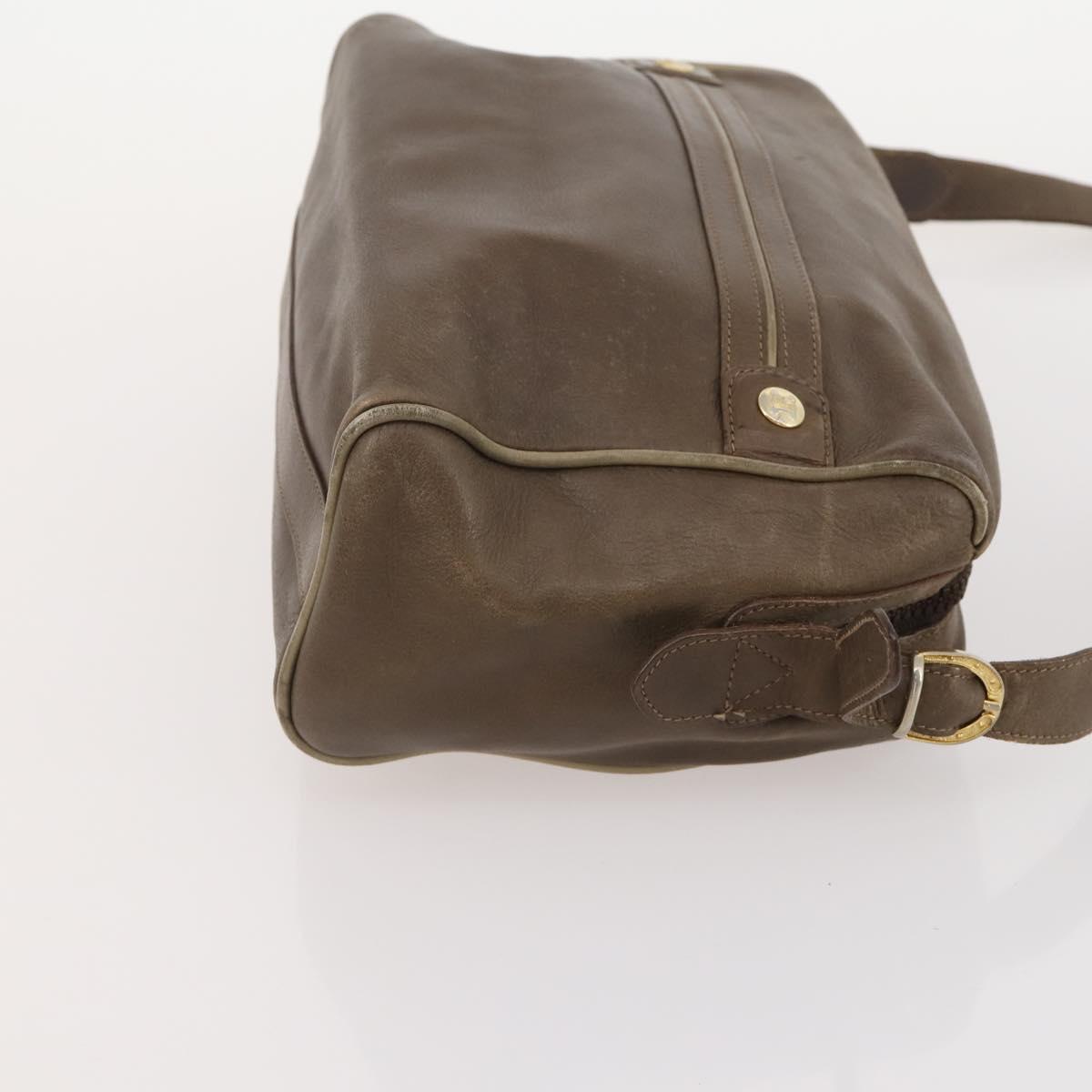 CELINE Macadam Canvas Clutch Bag PVC Leather 3 Set Brown Beige Auth fm5236