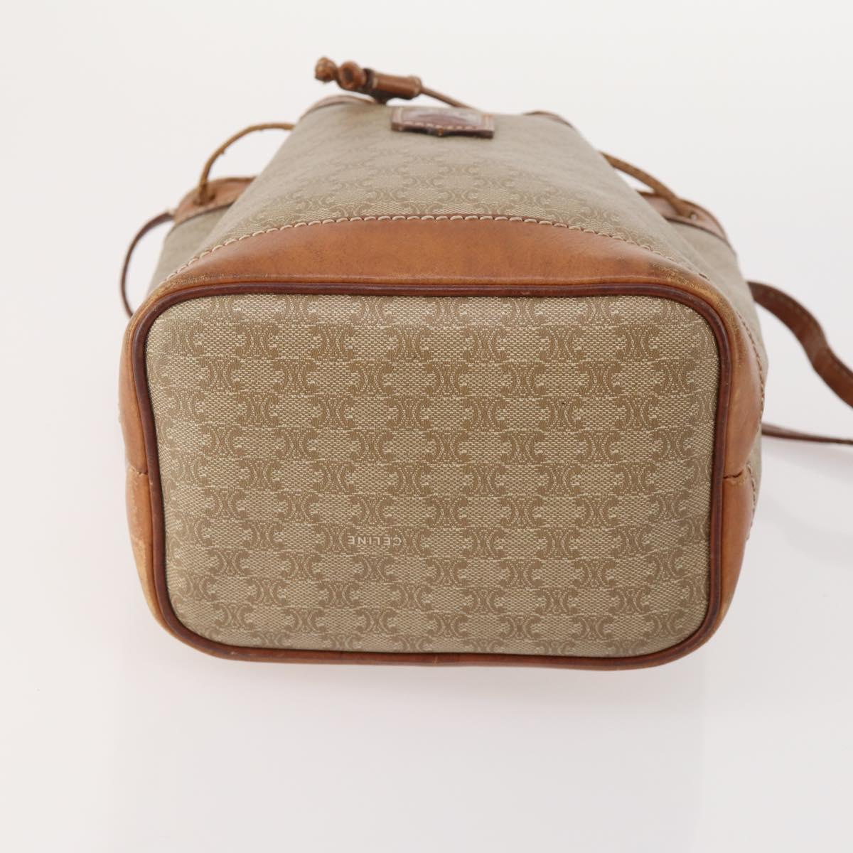 CELINE Macadam Canvas Clutch Bag PVC Leather 3 Set Brown Beige Auth fm5236
