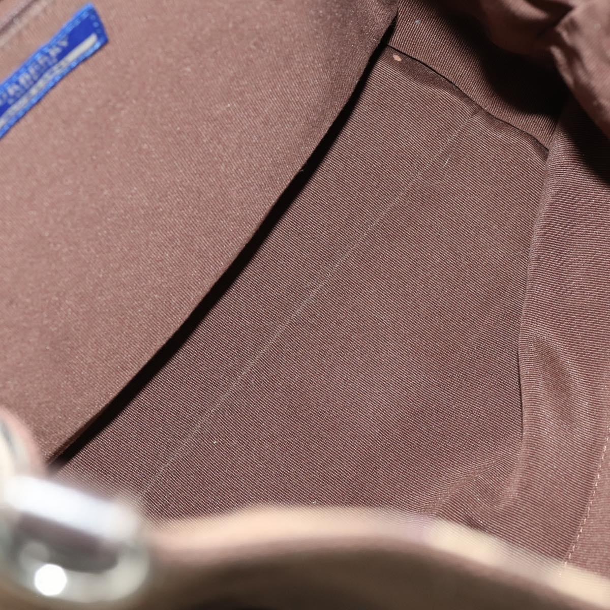 BURBERRY Nova Check Blue Label Bag Canvas Suede 4 Set Brown Beige Auth fm5239