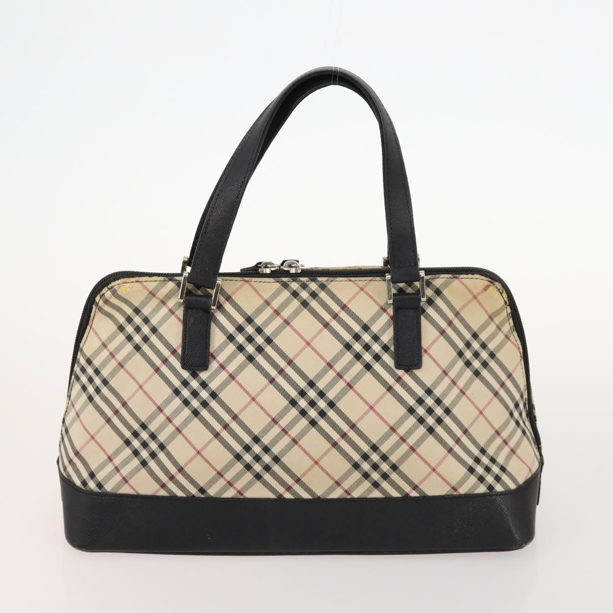 BURBERRY Nova Check Blue Label Bag Canvas Suede 4 Set Brown Beige Auth fm5239