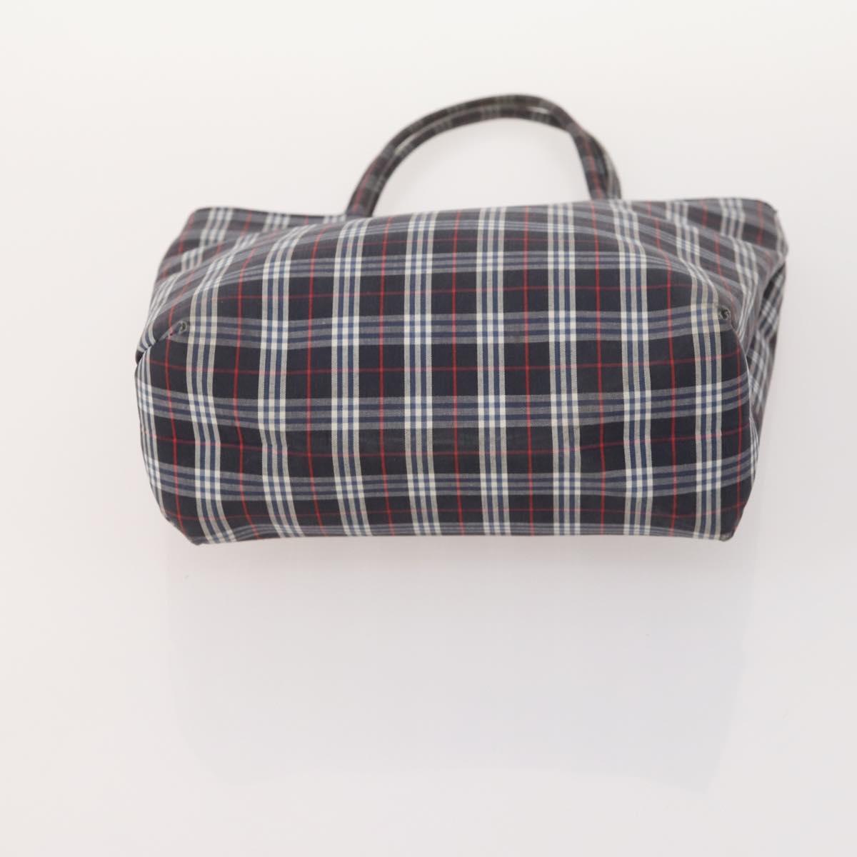 BURBERRY Nova Check Blue Label Bag Canvas nylon 5 Set Black Blue Auth fm5240