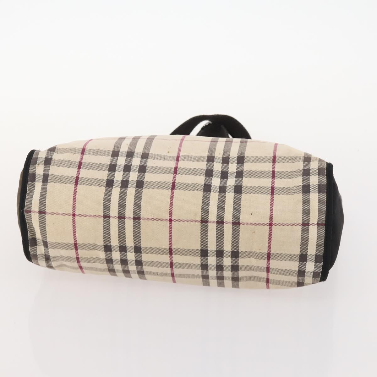 BURBERRY Nova Check Blue Label Bag Canvas nylon 5 Set Black Blue Auth fm5240