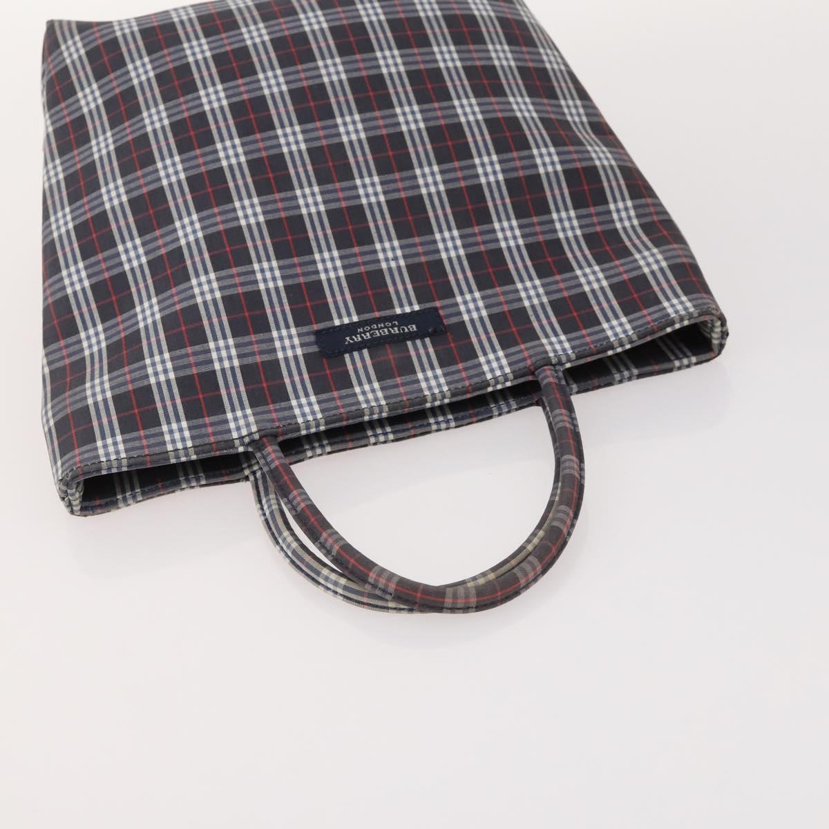 BURBERRY Nova Check Blue Label Bag Canvas nylon 5 Set Black Blue Auth fm5240