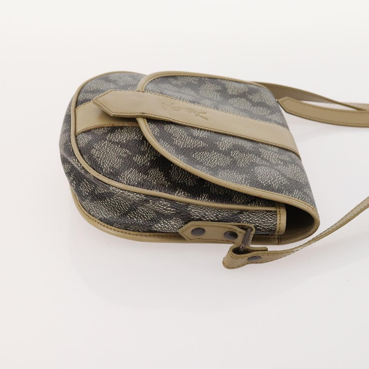 SAINT LAURENT Shoulder Bag PVC 4 Set Gray White Auth fm5241