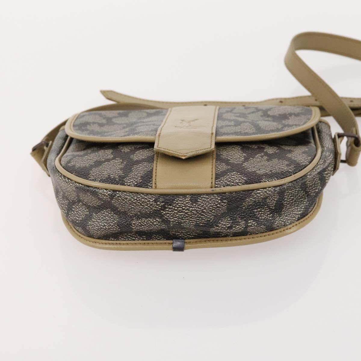 SAINT LAURENT Shoulder Bag PVC 4 Set Gray White Auth fm5241