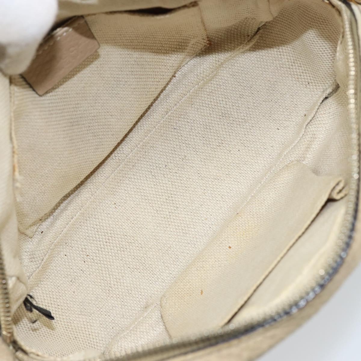 GUCCI Soho Shoulder Bag Leather Beige Gold 308361 Auth fm5252
