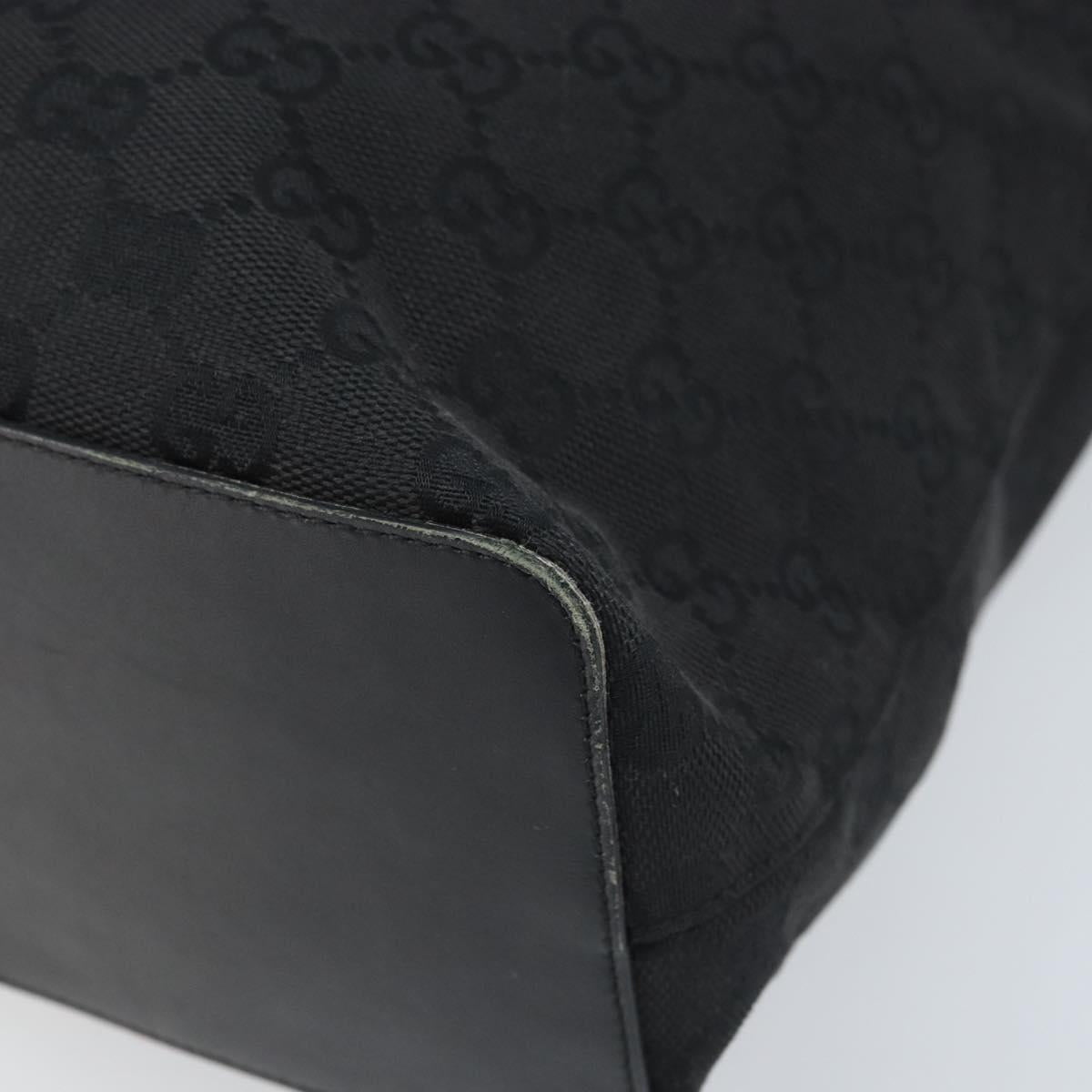 GUCCI GG Canvas Shoulder Bag Black Gold 002 1119 Auth fm5253