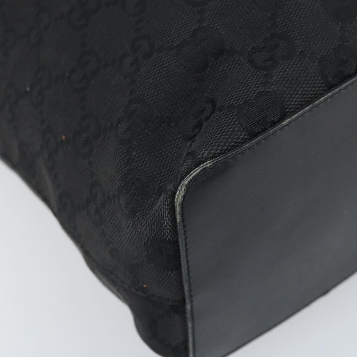 GUCCI GG Canvas Shoulder Bag Black Gold 002 1119 Auth fm5253