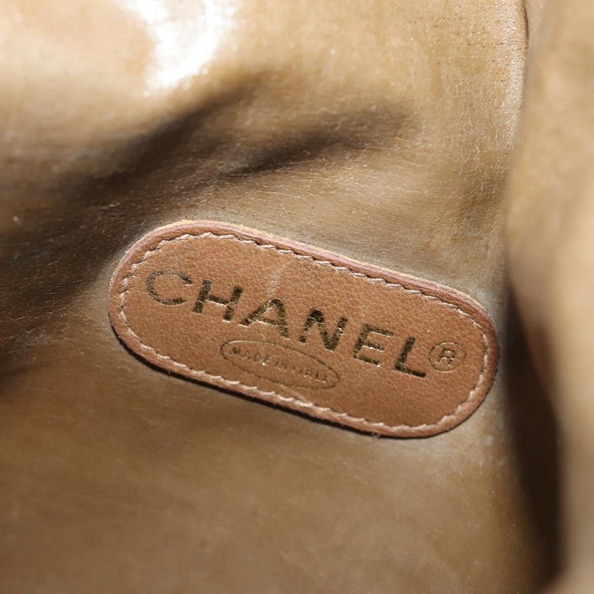 CHANEL COCO Mark Tote Bag Vinyl Brown CC Auth fm5255