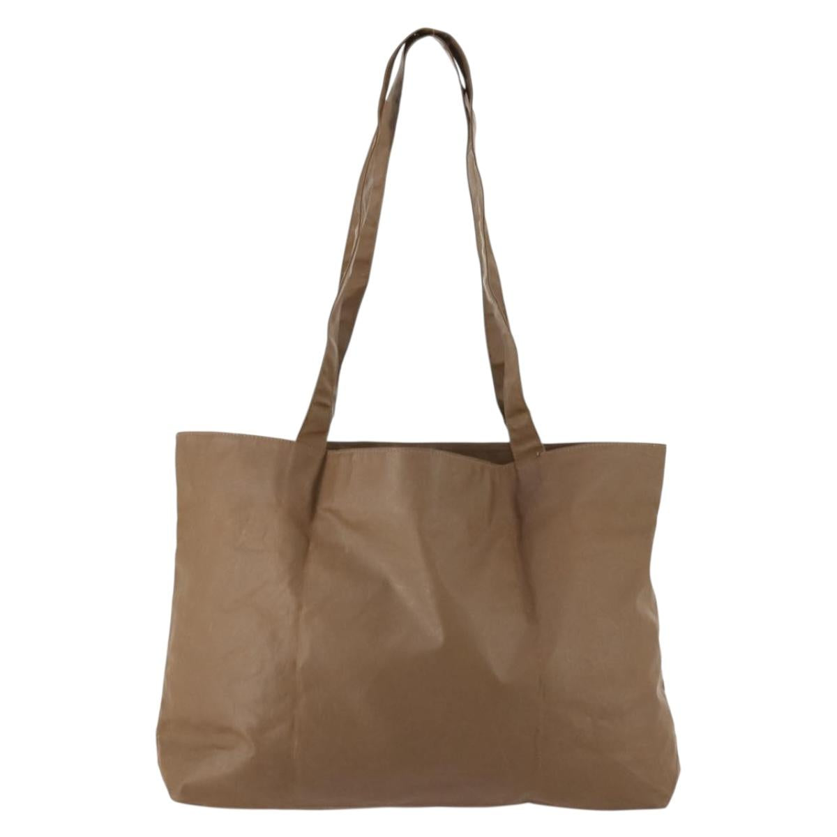 CHANEL COCO Mark Tote Bag Vinyl Brown CC Auth fm5255