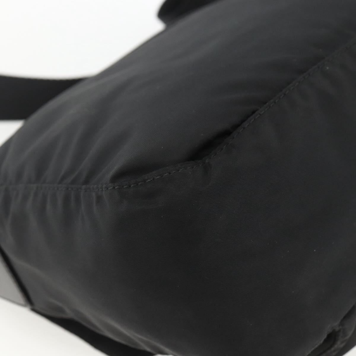 PRADA Shoulder Bag Nylon Black Silver Auth fm5260