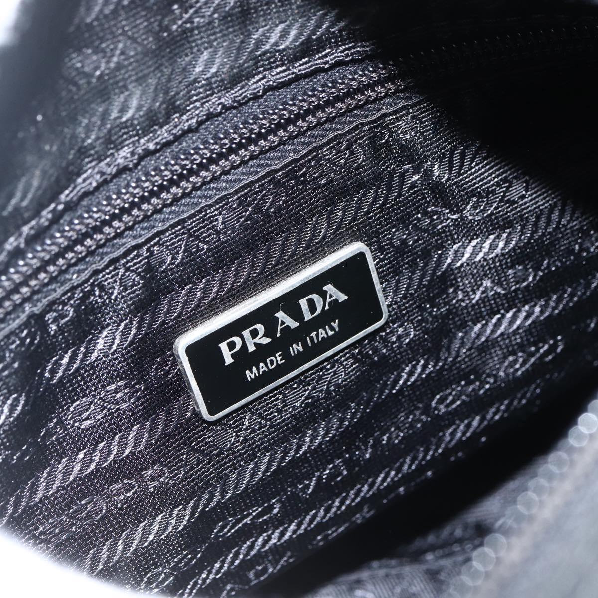 PRADA Shoulder Bag Nylon Black Silver Auth fm5260