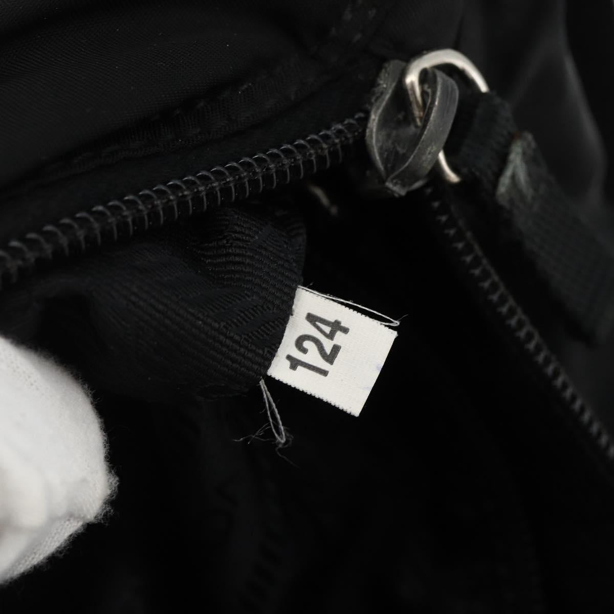 PRADA Shoulder Bag Nylon Black Silver Auth fm5260