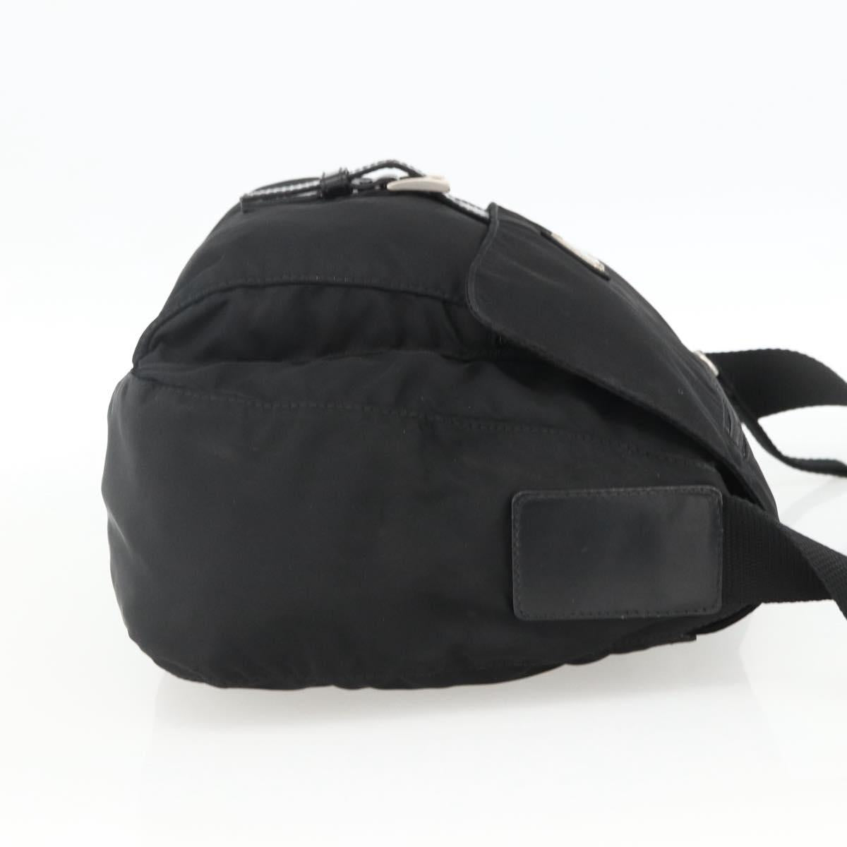 PRADA Shoulder Bag Nylon Black Silver Auth fm5260