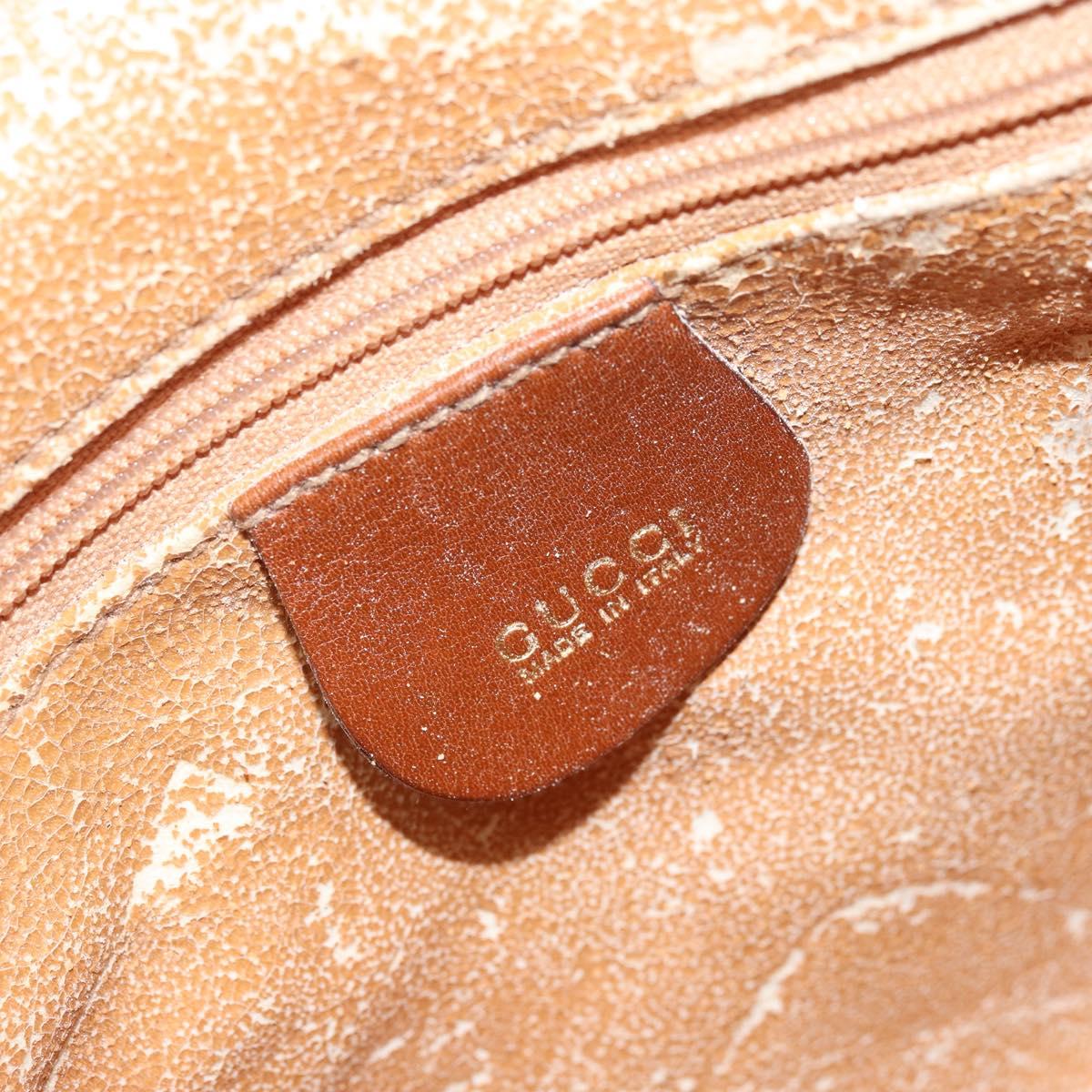 GUCCI Bamboo Hand Bag Leather Brown Gold Auth fm5270
