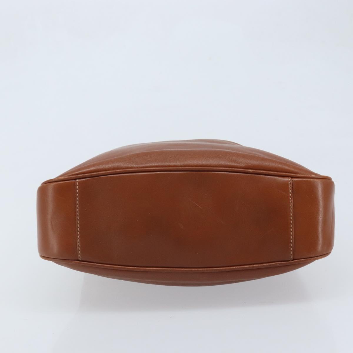 GUCCI Bamboo Hand Bag Leather Brown Gold Auth fm5270
