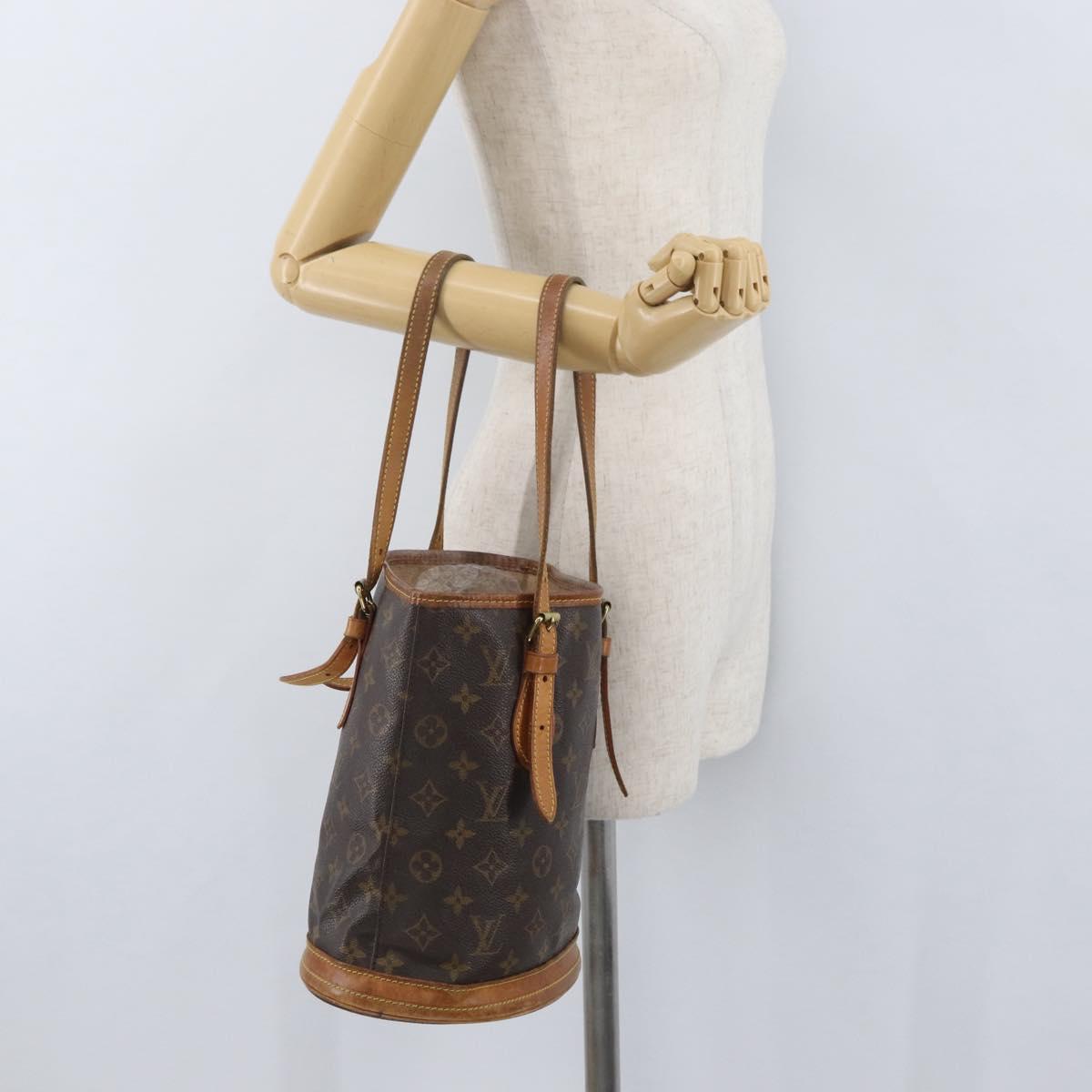 LOUIS VUITTON Monogram Bucket PM Shoulder Bag M42238 LV Auth fm5288