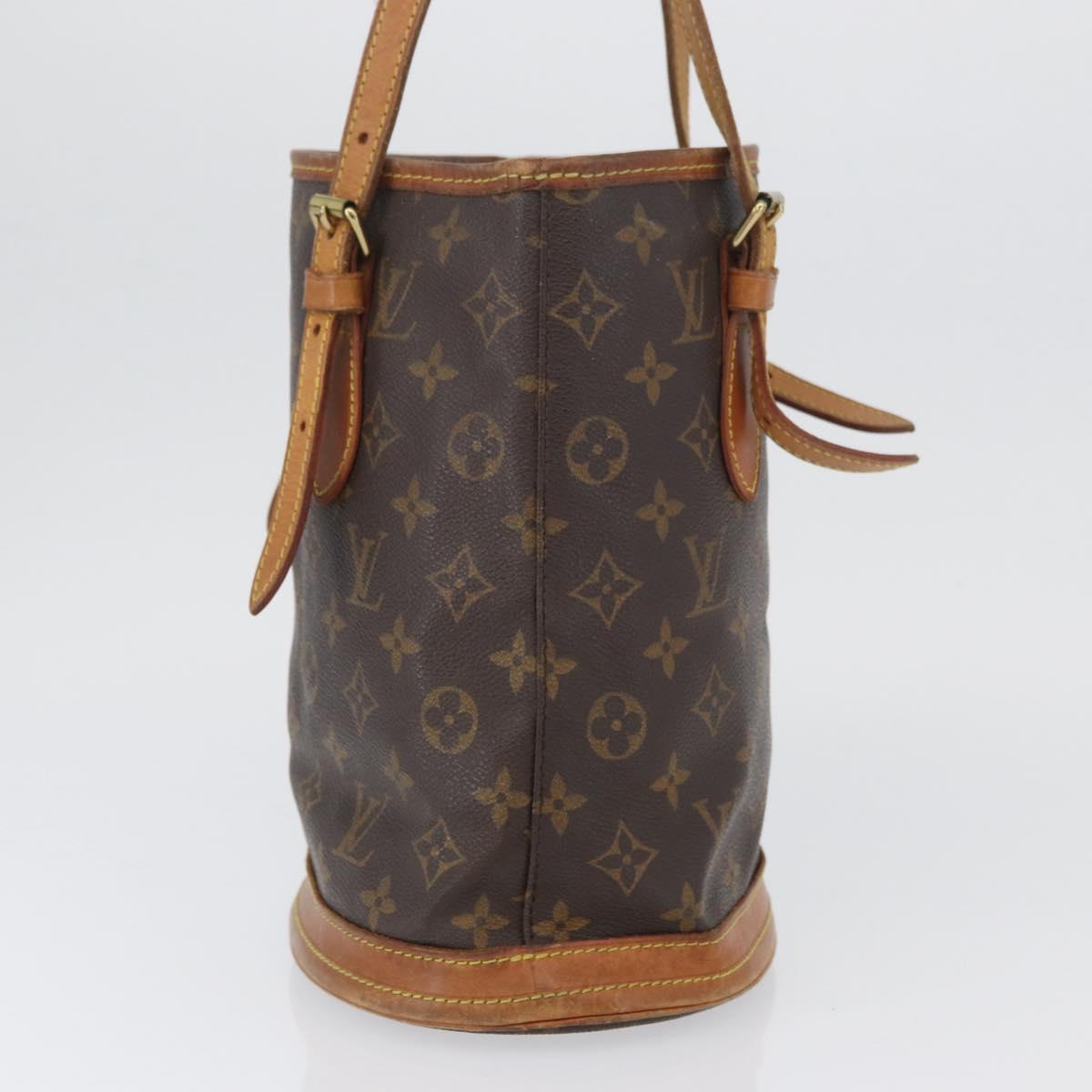 LOUIS VUITTON Monogram Bucket PM Shoulder Bag M42238 LV Auth fm5288