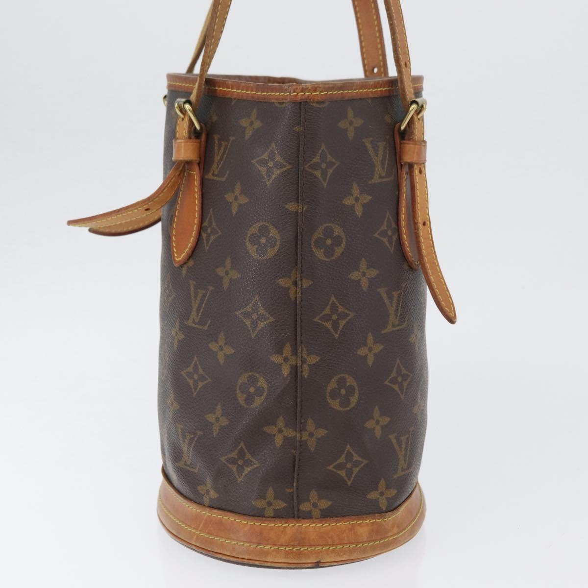 LOUIS VUITTON Monogram Bucket PM Shoulder Bag M42238 LV Auth fm5288