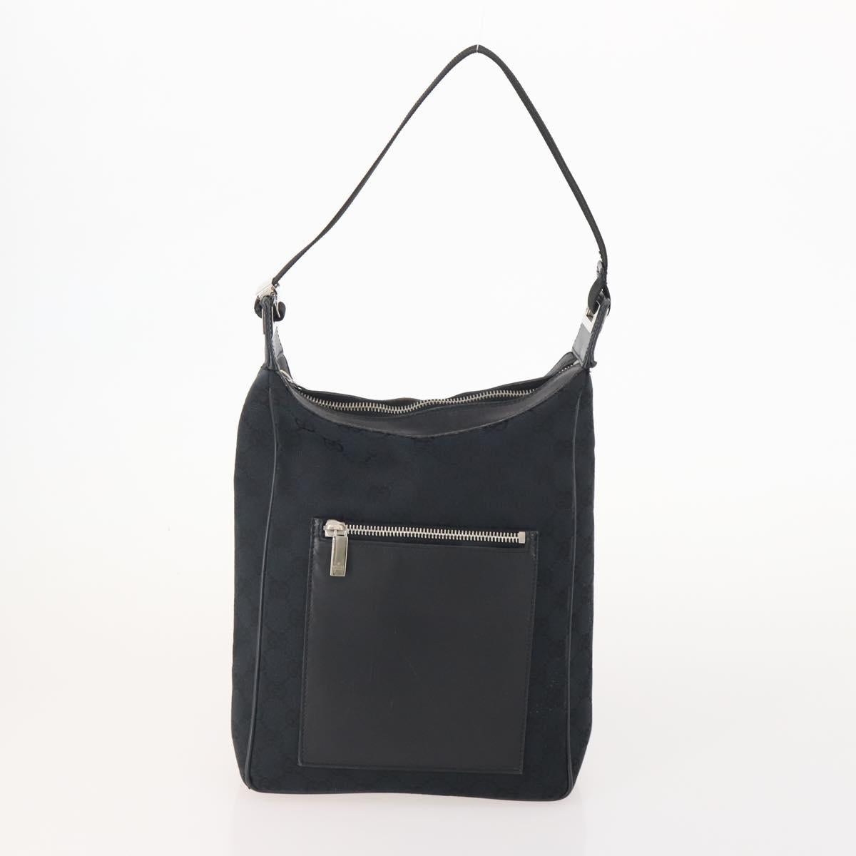 GUCCI GG Canvas Shoulder Bag Nylon Leather 3 Set Black Auth fm5310