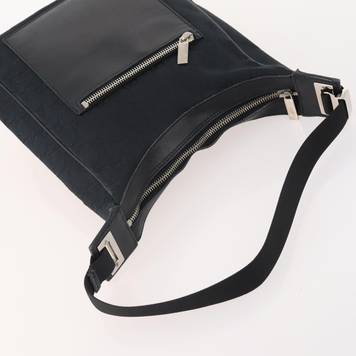GUCCI GG Canvas Shoulder Bag Nylon Leather 3 Set Black Auth fm5310