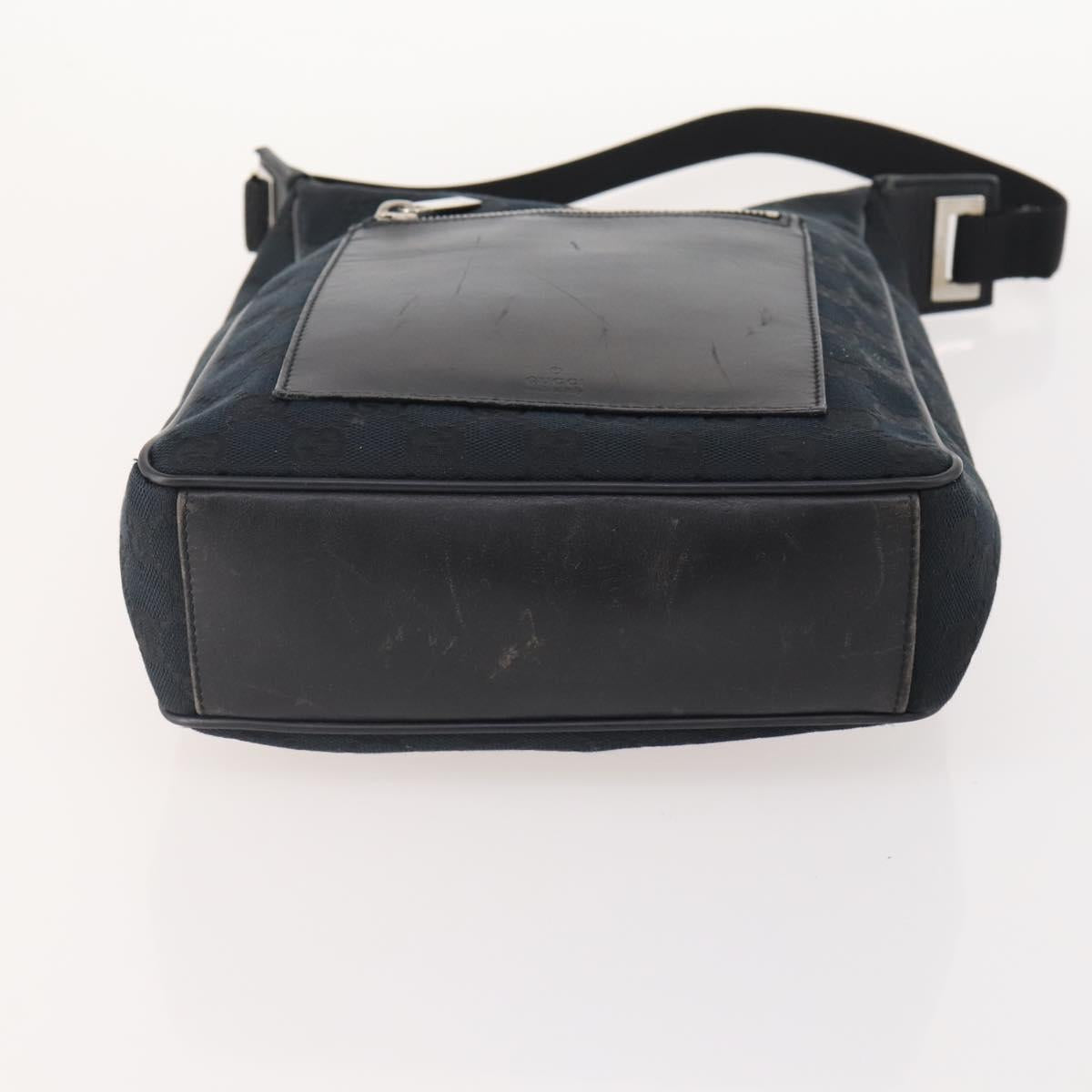 GUCCI GG Canvas Shoulder Bag Nylon Leather 3 Set Black Auth fm5310