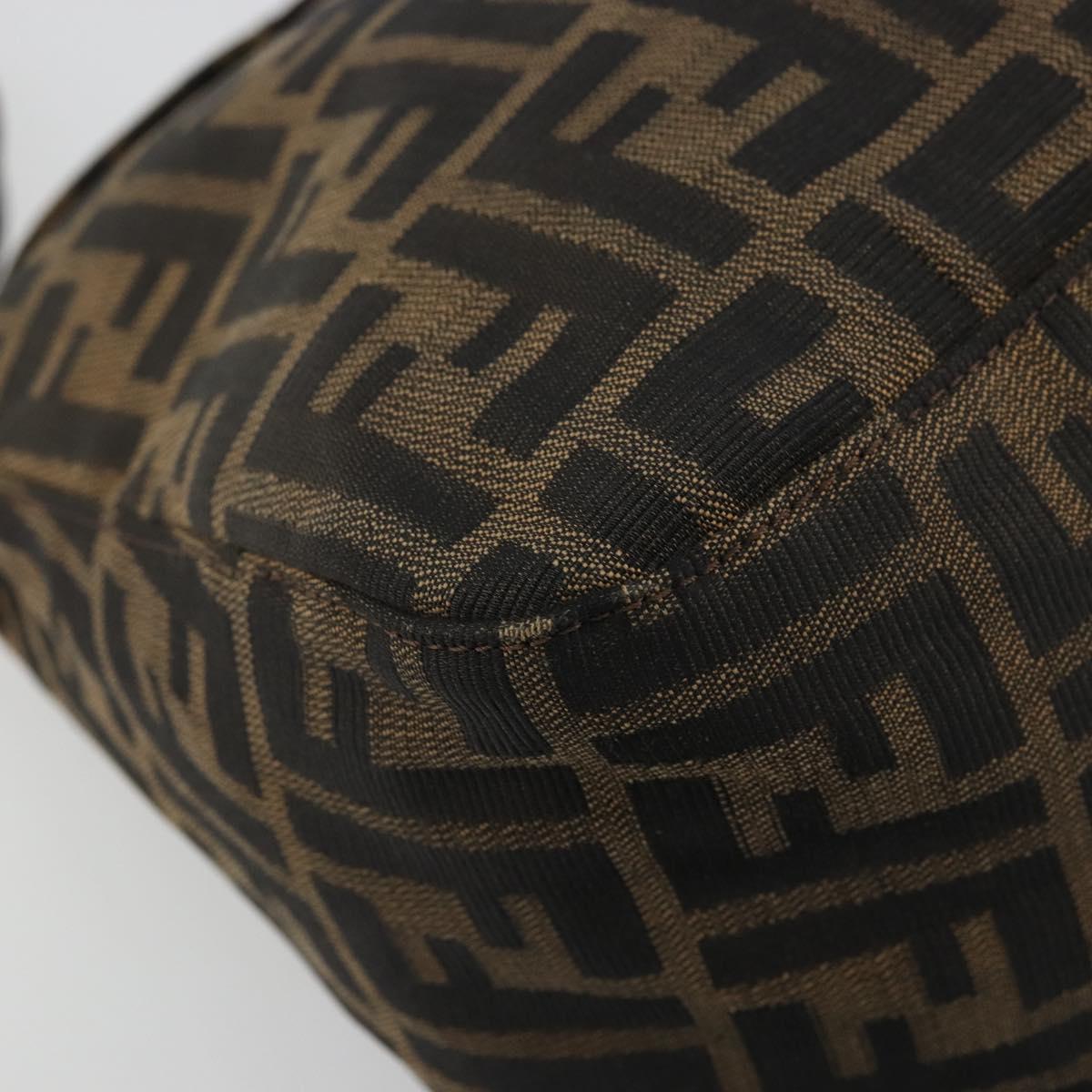 FENDI Zucca Canvas Mamma Baguette Bag Black Brown 222826426 Auth fm5313A