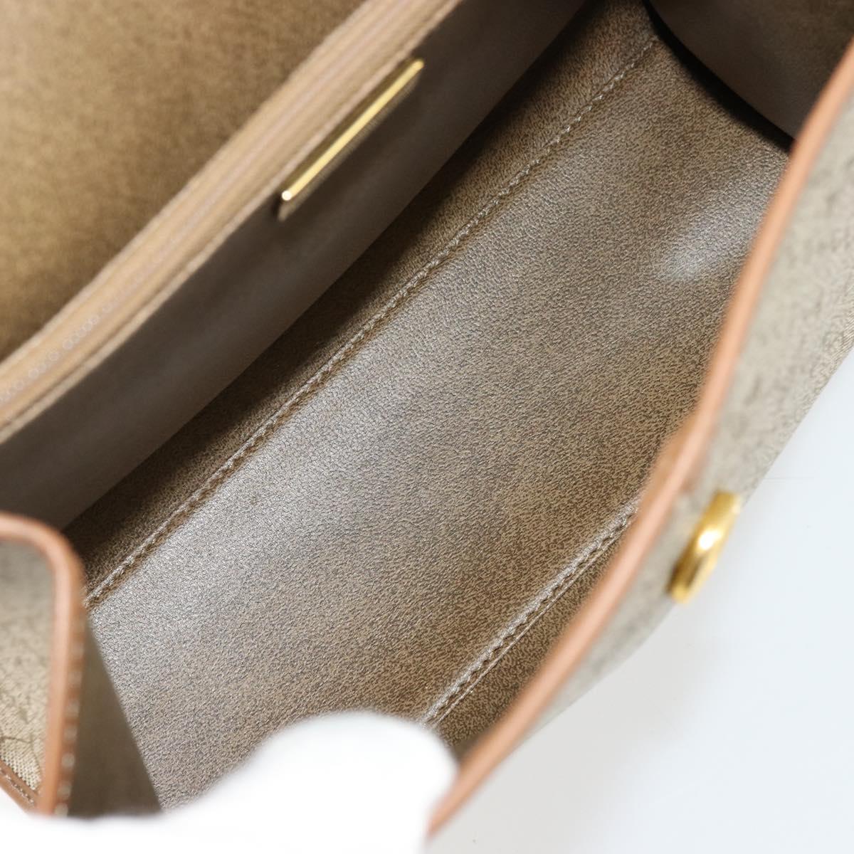 Christian Dior Honeycomb Canvas Bag PVC Beige Gold 000 109 0122 Auth fm5314A