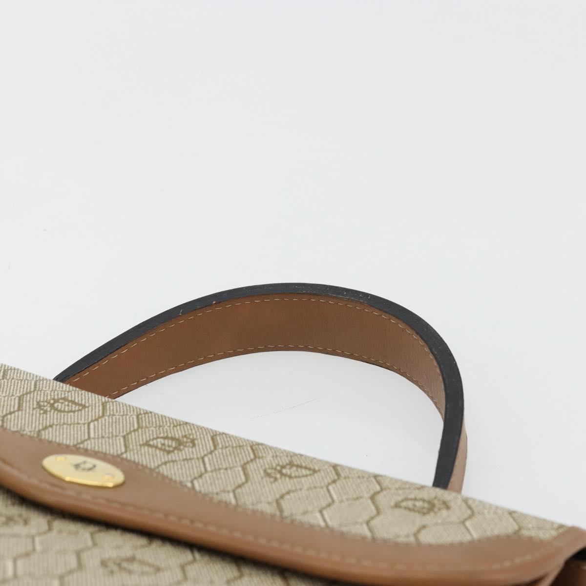 Christian Dior Honeycomb Canvas Bag PVC Beige Gold 000 109 0122 Auth fm5314A