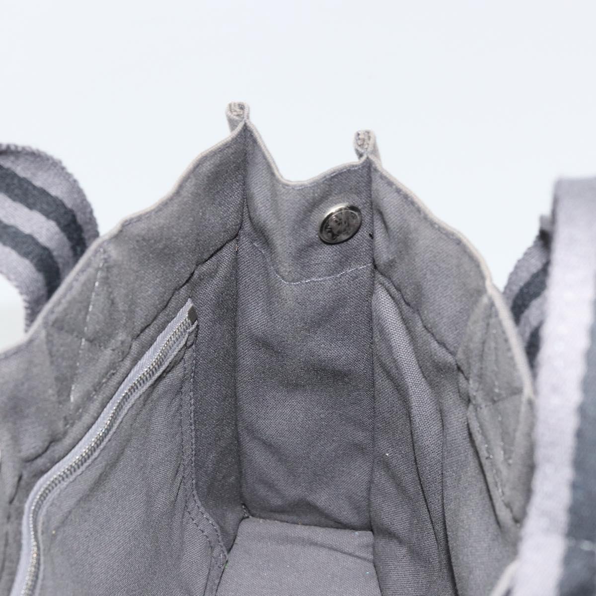 HERMES Fourre ToutPM Hand Bag Cotton Gray Silver Auth fm5317
