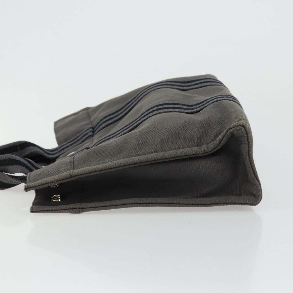 HERMES Fourre ToutPM Hand Bag Cotton Gray Silver Auth fm5317