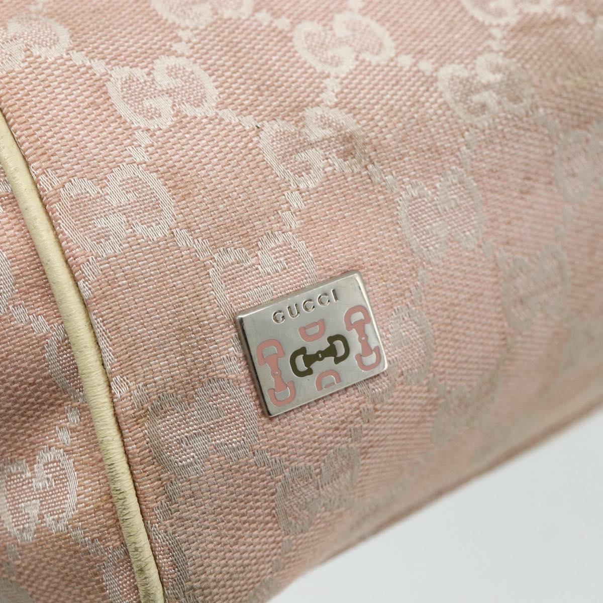 GUCCI GG Canvas Tote Bag Pink Silver 145810 Auth fm5322