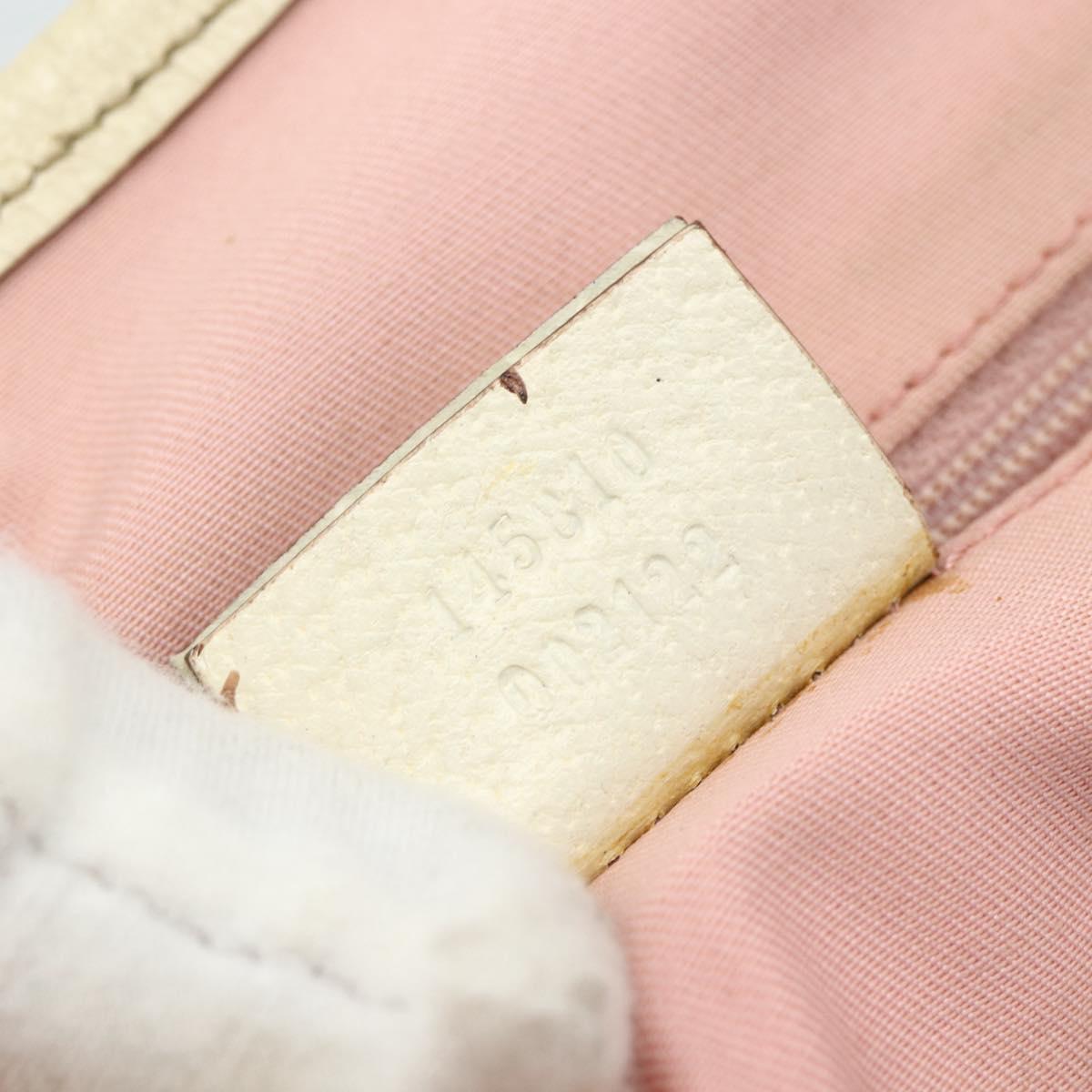 GUCCI GG Canvas Tote Bag Pink Silver 145810 Auth fm5322