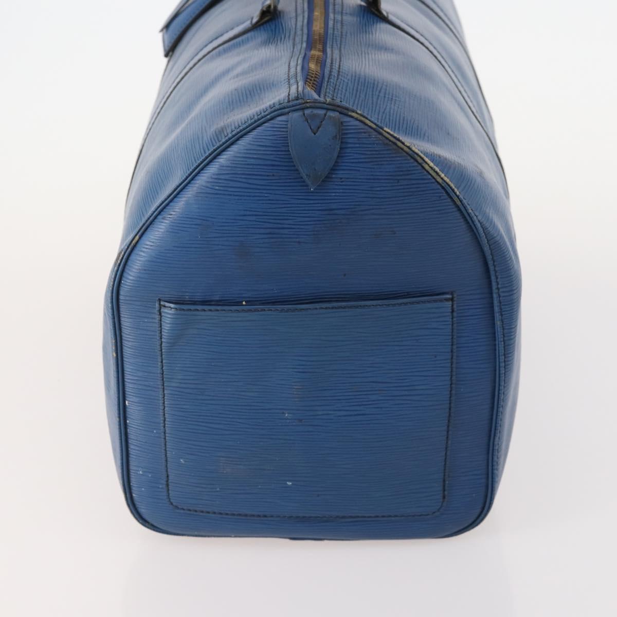 LOUIS VUITTON Epi Keepall 50 Boston Bag Blue M42965 LV Auth fm5329