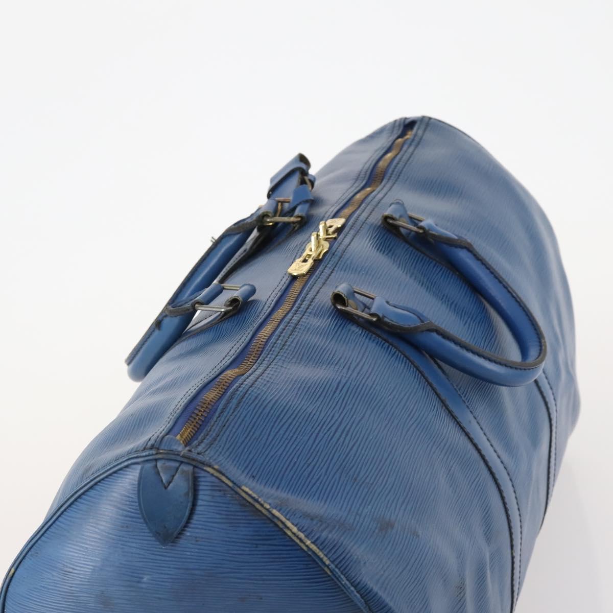 LOUIS VUITTON Epi Keepall 50 Boston Bag Blue M42965 LV Auth fm5329