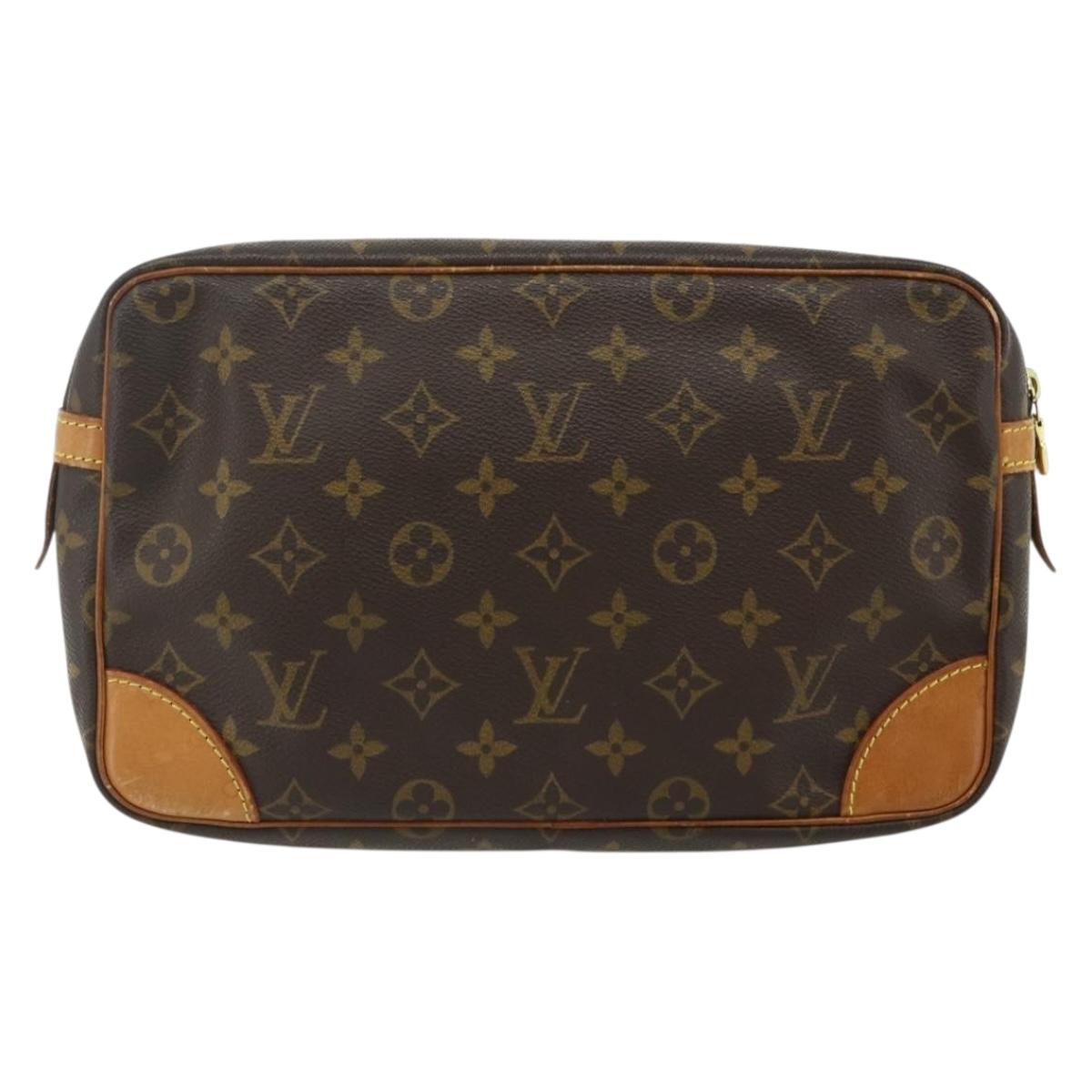 LOUIS VUITTON Monogram Compiegne 28 Clutch Bag M51845 LV Auth fm5342