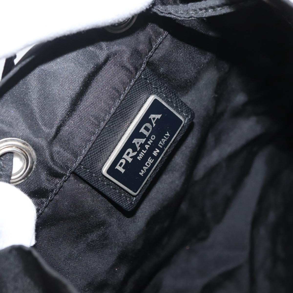 PRADA Purse Shoulder Bag Nylon Black Silver Auth fm5344