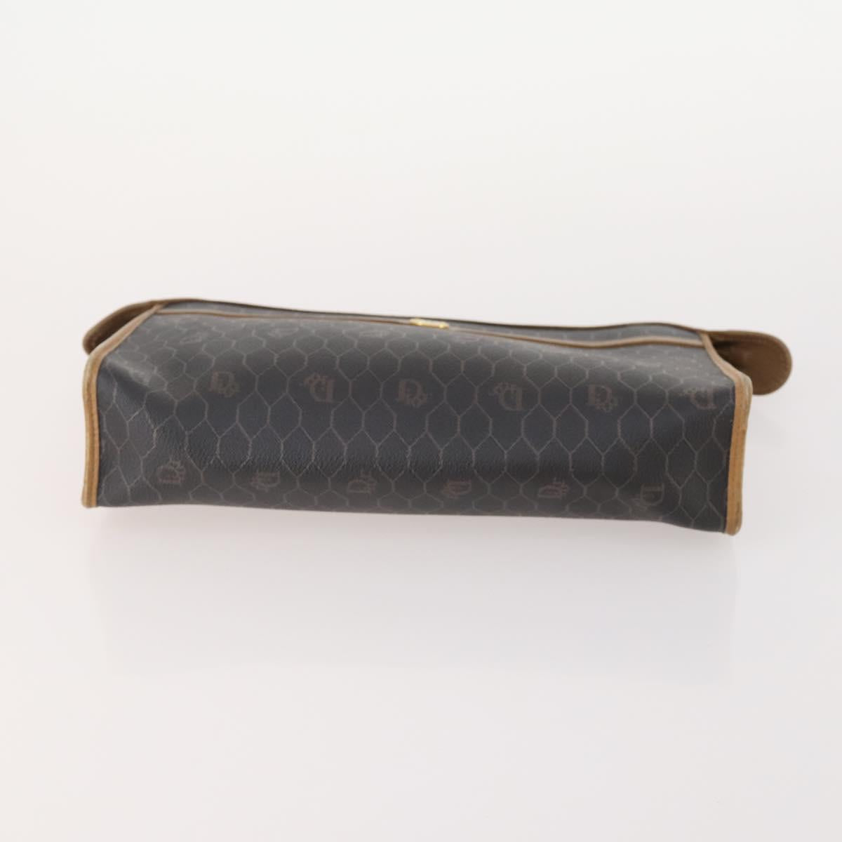 Christian Dior Honeycomb Canvas Clutch Bag PVC 3 Set White Black Auth fm5350