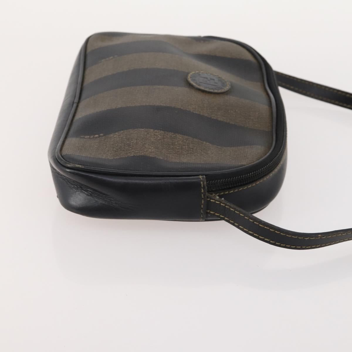 FENDI Zucca Canvas Shoulder Bag Suede PVC 4 Set Black Brown pink Auth fm5351