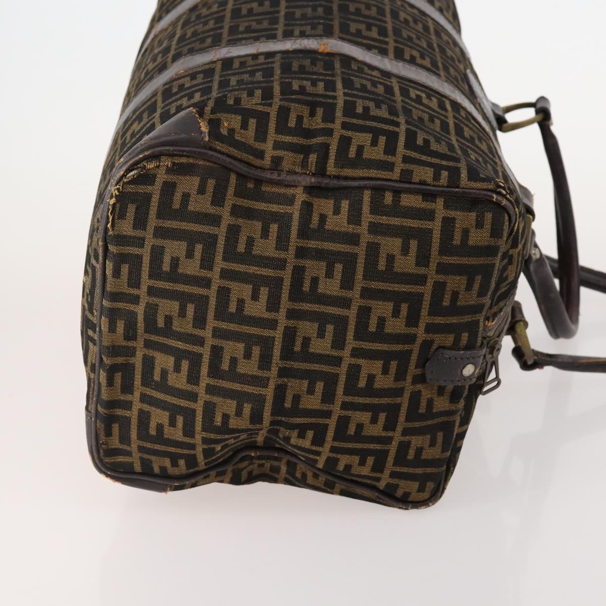 FENDI Zucca Canvas Shoulder Bag Suede PVC 4 Set Black Brown pink Auth fm5351