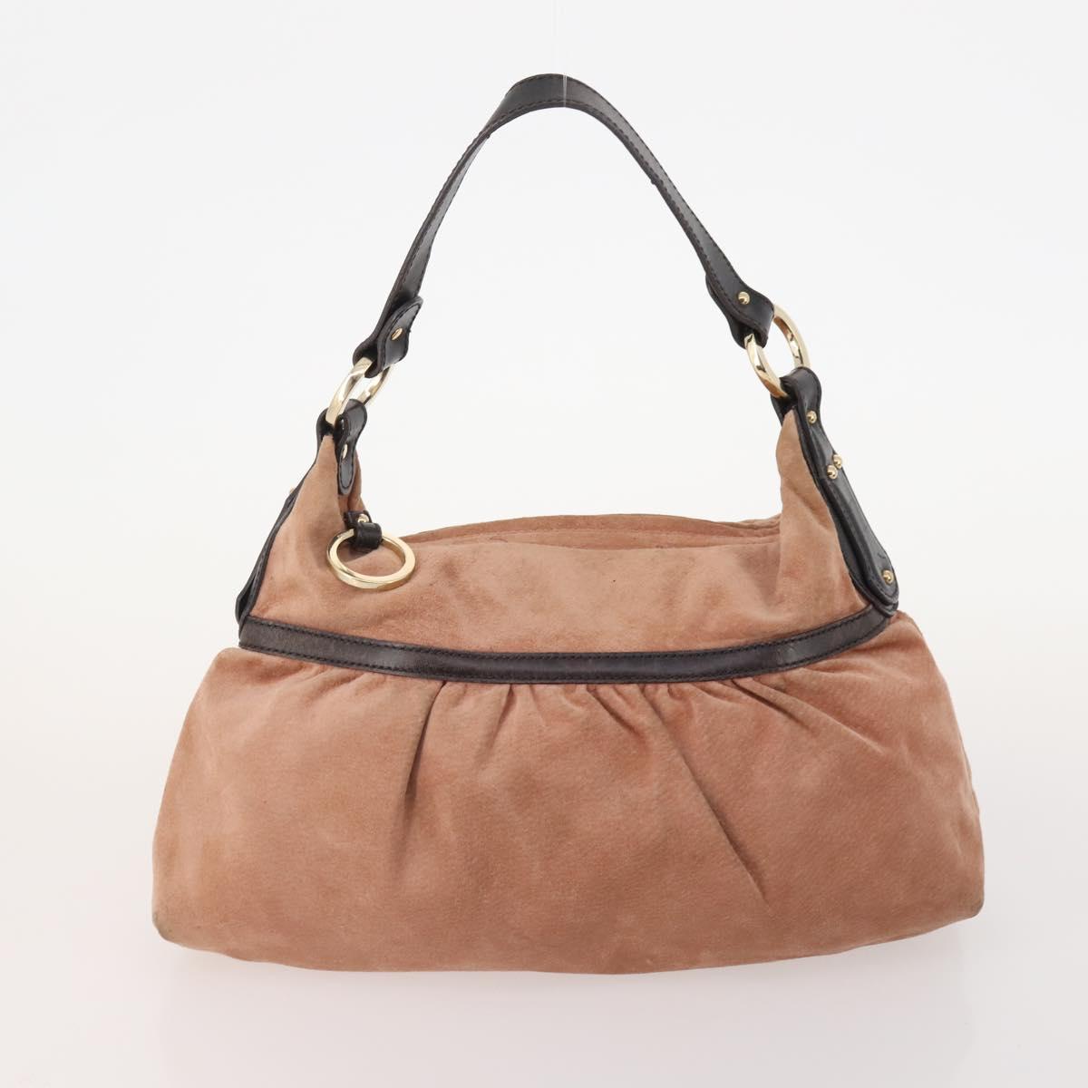 FENDI Zucca Canvas Shoulder Bag Suede PVC 4 Set Black Brown pink Auth fm5351