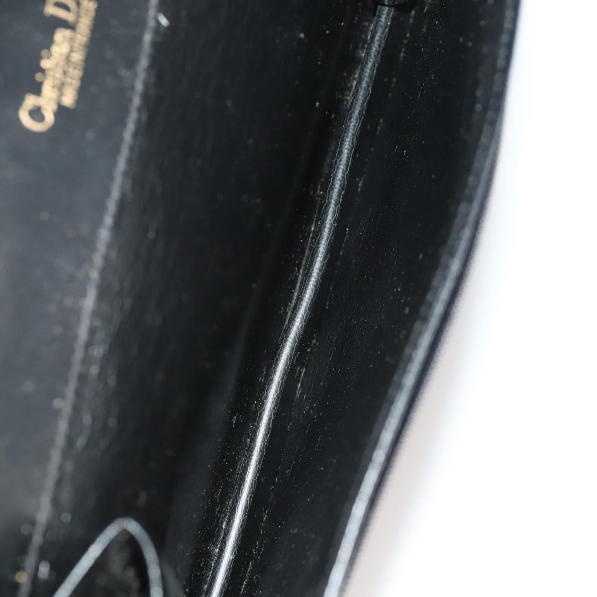 Christian Dior Honeycomb Canvas Bag Leather PVC 5 Set Black Brown Auth fm5352