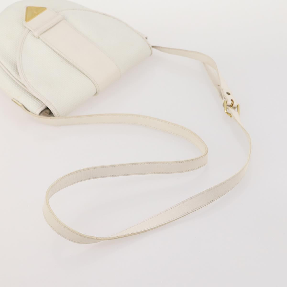 SAINT LAURENT Shoulder Bag PVC 2 Set Brown White Auth fm5353
