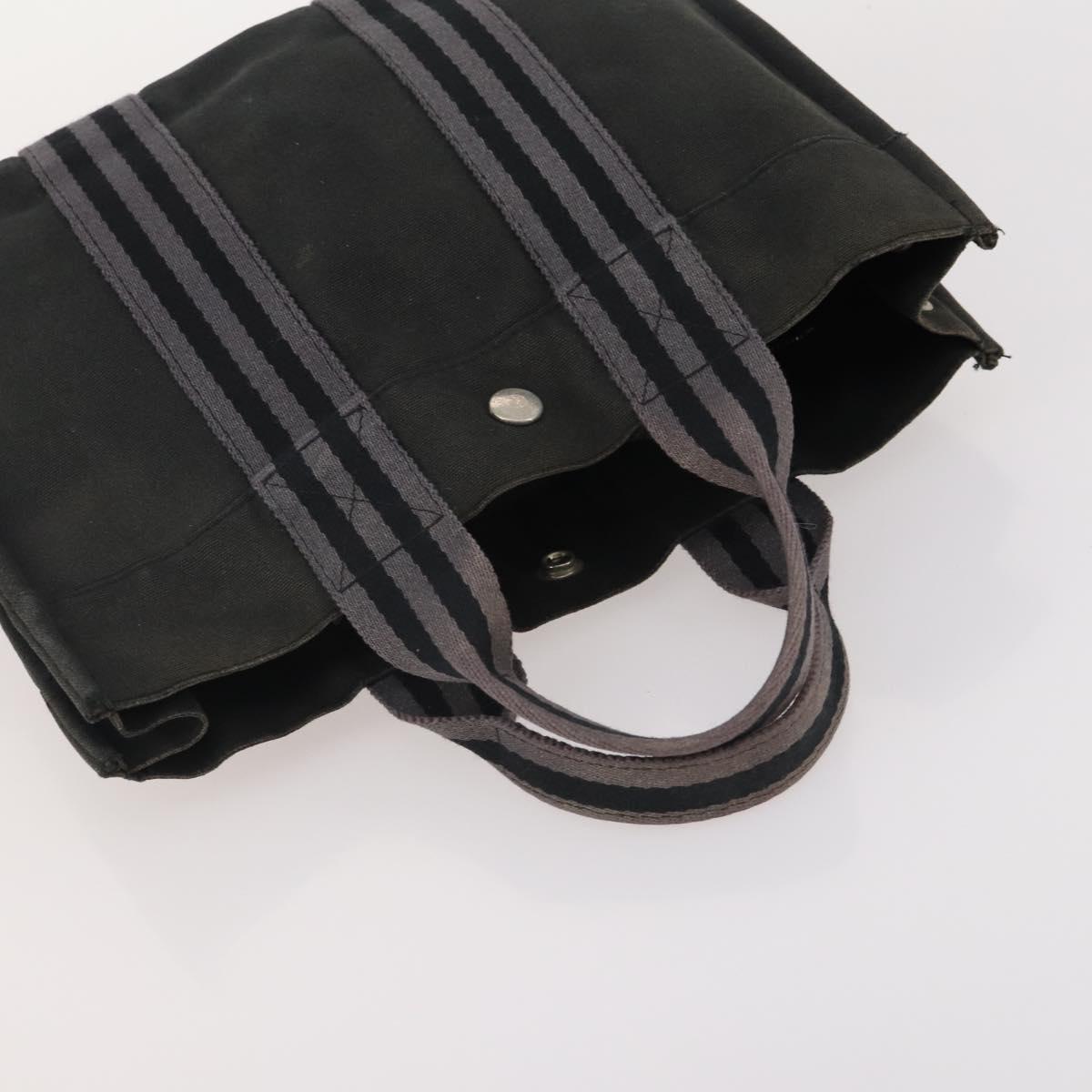 HERMES Fourre Tout Tote Bag Canvas 5 Set Navy Black Khaki Auth fm5354