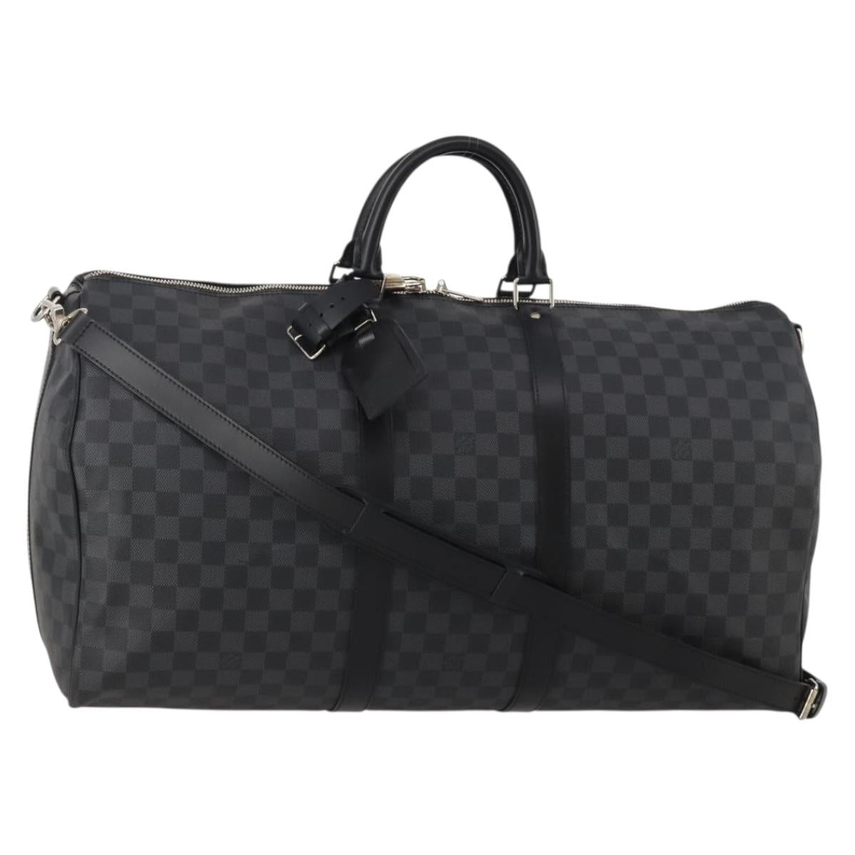 LOUIS VUITTON Damier Graphite Keepall Bandouliere 55 Bag N41413 Auth fm5355SAV