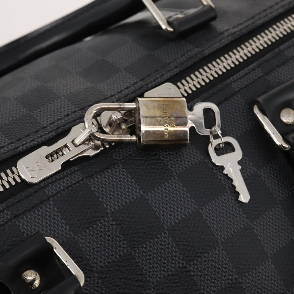 LOUIS VUITTON Damier Graphite Keepall Bandouliere 55 Bag N41413 Auth fm5355SAV