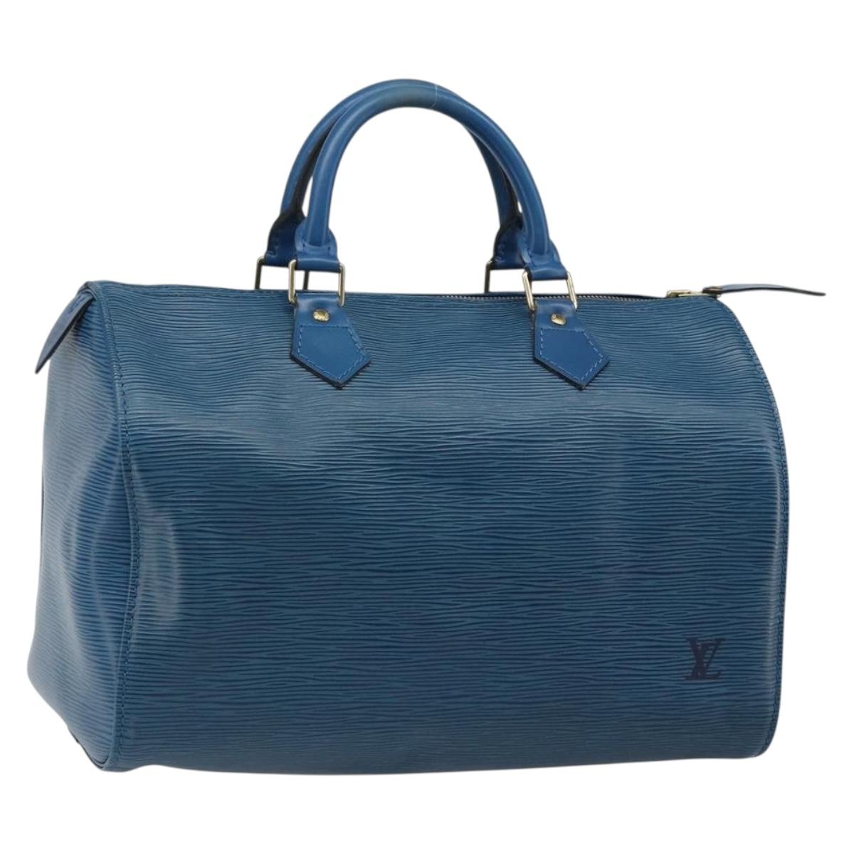 LOUIS VUITTON Epi Speedy 30 Hand Bag Toledo Blue M43005 LV Auth fm5357