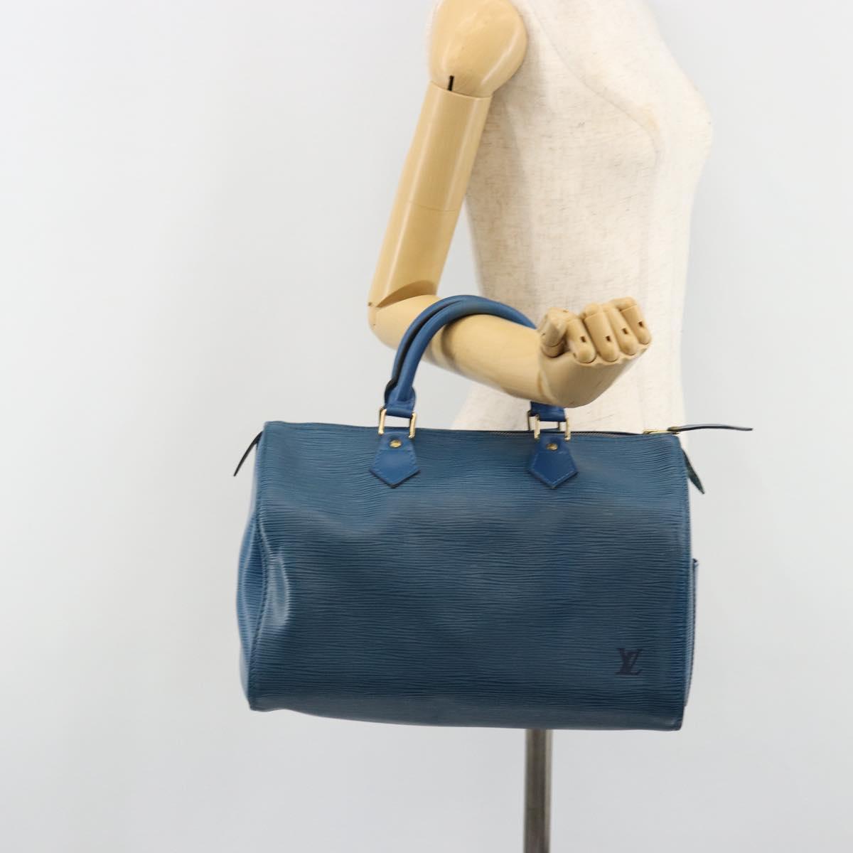 LOUIS VUITTON Epi Speedy 30 Hand Bag Toledo Blue M43005 LV Auth fm5357
